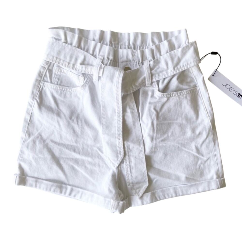 Joe’s Jeans Brinkley White High Rise Paperbag Shorts